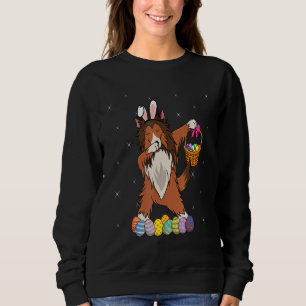 Bunny Shelties Dabbing Dog Happy Easter Day Egg H Sweatshirt