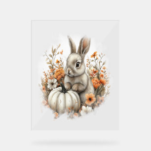 Bunny Shirt Country Pumpkin Acrylic Sign