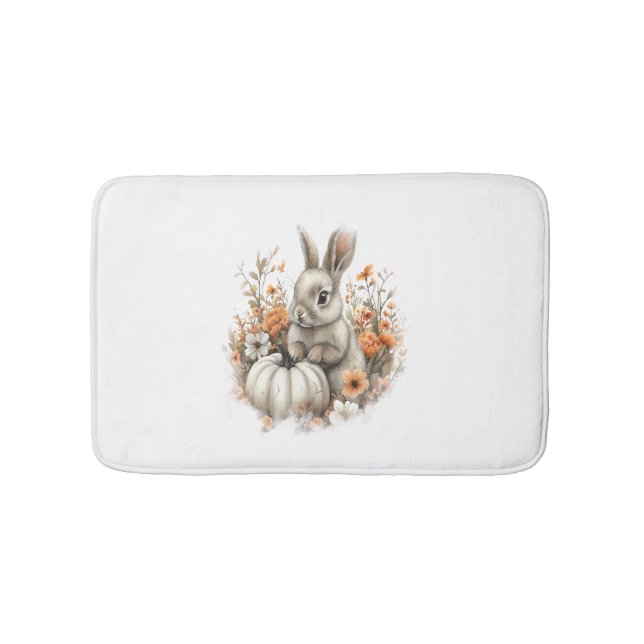 Bunny Shirt Country Pumpkin Bath Mat (Front)