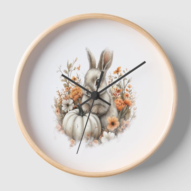 Bunny Shirt Country Pumpkin Clock (Front)