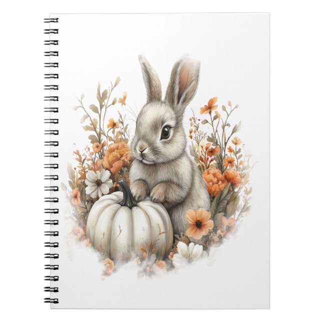 Bunny Shirt Country Pumpkin Notebook (Front)