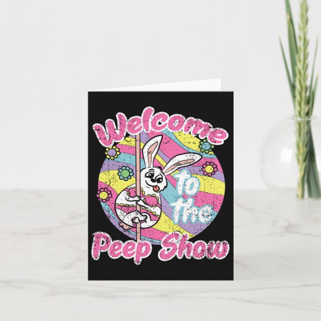 Bunny Show Easter Rabbit Egg Hunting Spring Men Wo Card (Front)