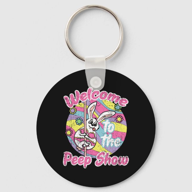 Bunny Show Easter Rabbit Egg Hunting Spring Men Wo Key Ring (Front)