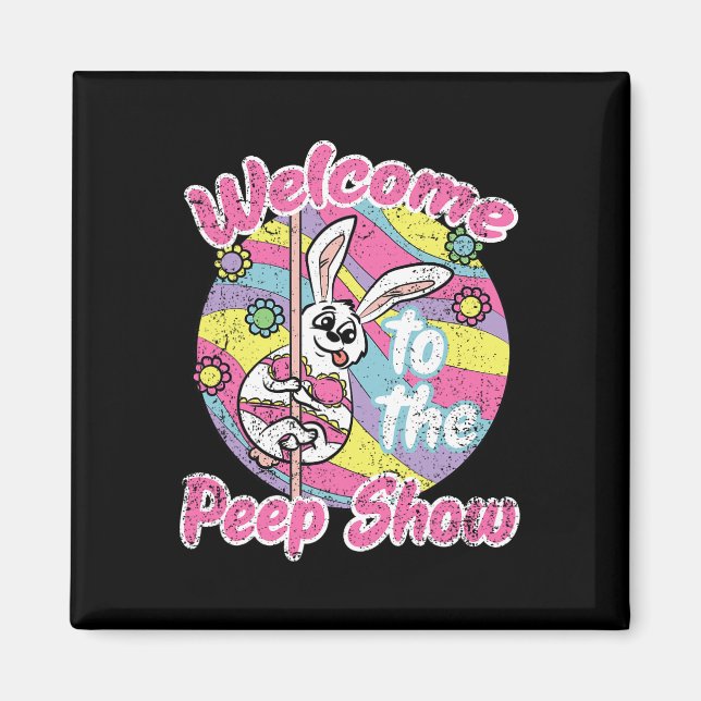 Bunny Show Easter Rabbit Egg Hunting Spring Men Wo Magnet (Front)