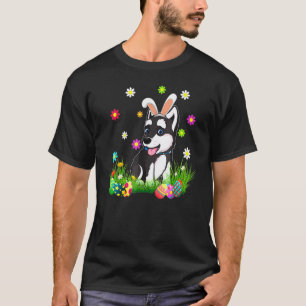 Bunny Siberian Husky Dog Happy Easter Day Egg Hun T-Shirt