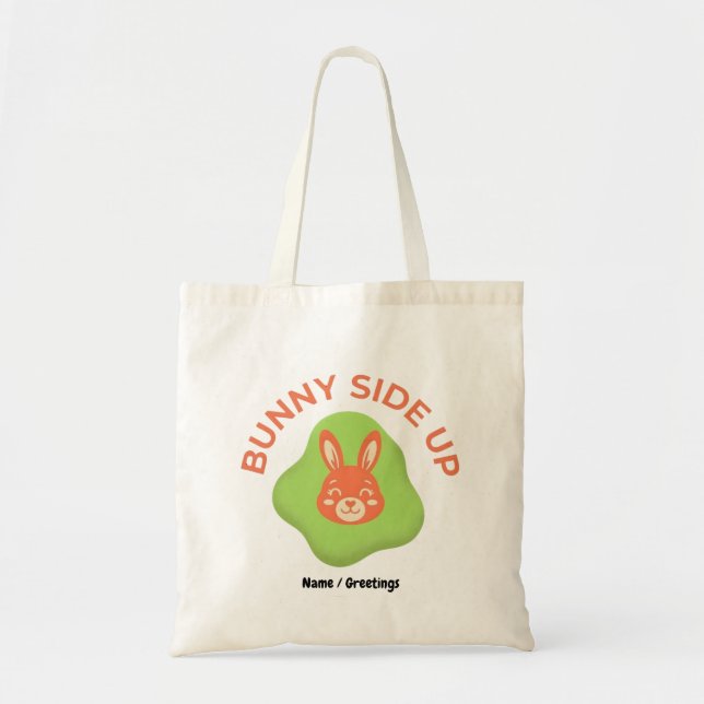 Bunny Side Up Retro Easter Egg Graphic Design  Tote Bag (Front)