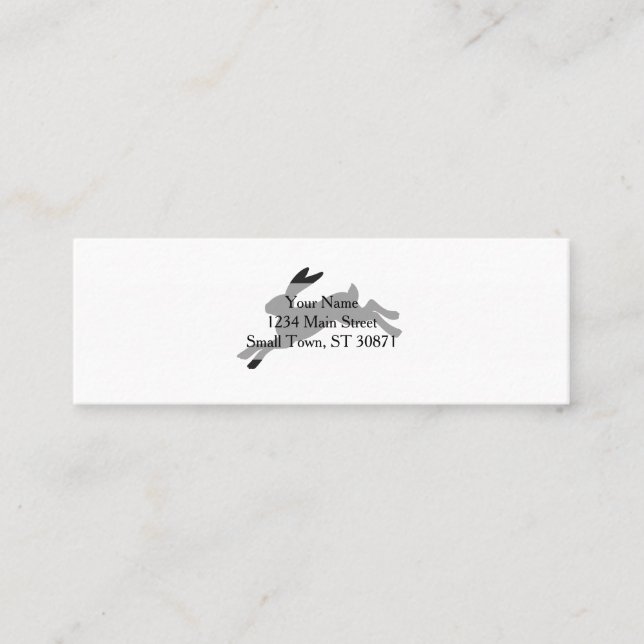 Bunny silhouette - Choose background color Mini Business Card (Front)