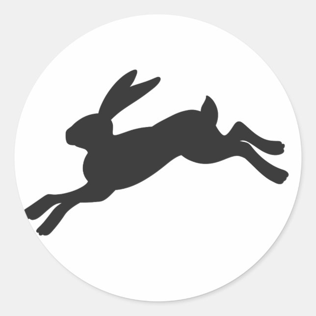 Bunny silhouette - Choose background colour Classic Round Sticker (Front)