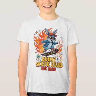 Bunny Skate Club Boys T-Shirt | Cool Skater Rabbit Tri-Blend Shirt