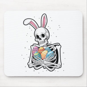 Bunny Skeleton Holding Easter Eggs Funny Easter Da Mouse Mat