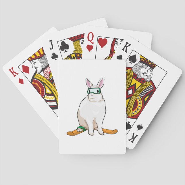 Bunny Skier Ski Playing Cards (Back)