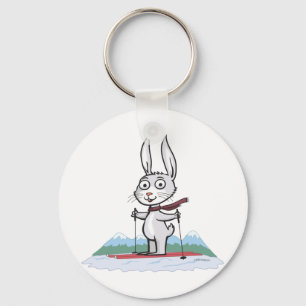 Bunny Skiing Key Ring