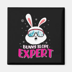 Bunny Slope Expert Skiing Women Ski Slope Ski Bunn Magnet