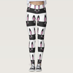 Bunny Smile Stripe Pattern Leggings