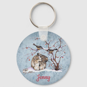 Bunny & Snow Birds Key Ring