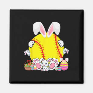 Bunny Softball Ball Costume Easter Player Fan Hunt Magnet