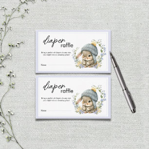 Bunny Spring Wildflowers Baby Shower Diaper Raffle Enclosure Card