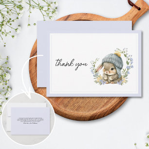 Bunny Spring Wildflowers Baby Shower Thank You Card