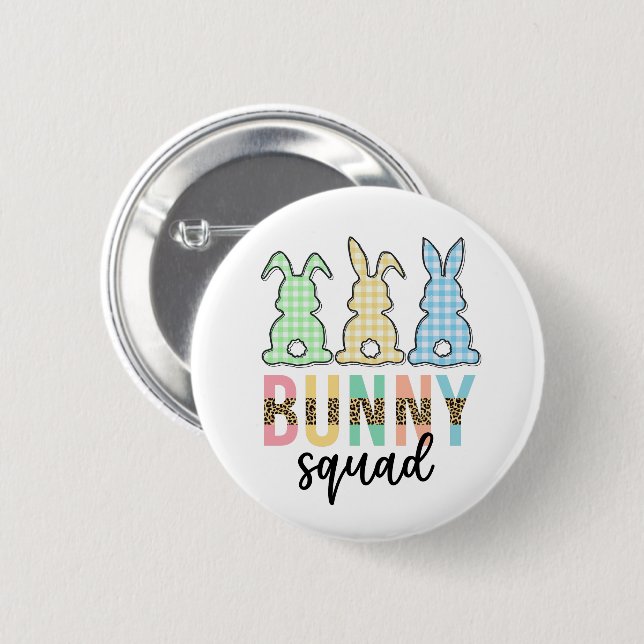 Bunny Squad | Easter Egg Hunt Cute Bunny 6 Cm Round Badge (Front & Back)