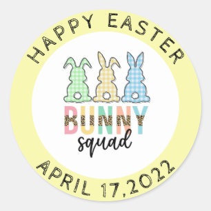 Bunny Squad   Easter Egg Hunt Cute Bunny Classic Round Sticker
