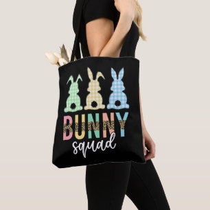 Bunny Squad Easter Egg Hunt Cute Bunny Tote Bag