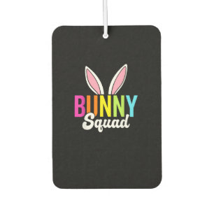 Bunny squad, matching easter rabbit ears, Easter p Car Air Freshener