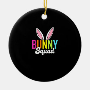 Bunny squad, matching easter rabbit ears, Easter p Ceramic Tree Decoration