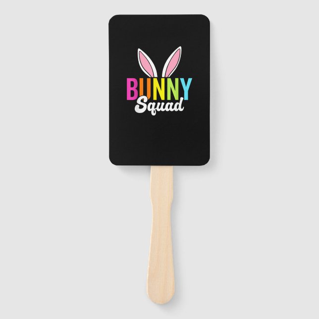 Bunny squad, matching easter rabbit ears, Easter p Hand Fan (Front)