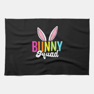 Bunny squad, matching easter rabbit ears, Easter p Tea Towel