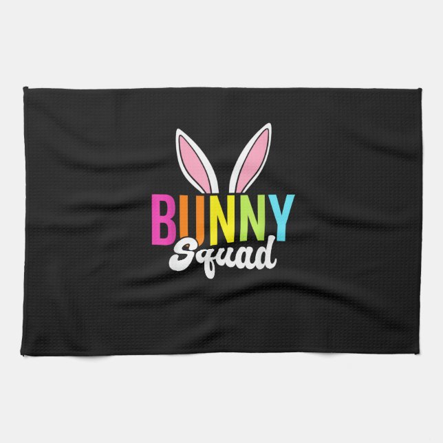Bunny squad, matching easter rabbit ears, Easter p Tea Towel (Horizontal)