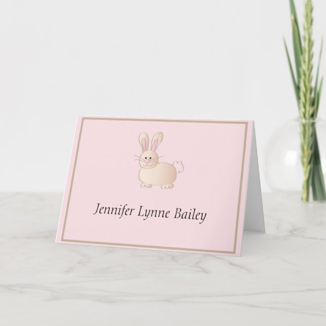 Bunny Stationery Note Card (Front)
