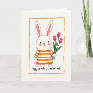 Bunny Stripes Bouquet Spring Card