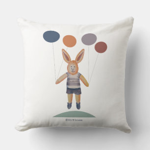 Bunny (stuffed toy) boy with balloons cushion