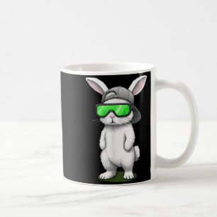Bunny sunglasses cap cool rabbit pixel easter day coffee mug
