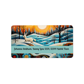 Bunny Sunny Winter Day Label