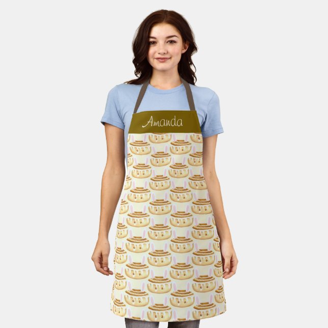 Bunny Sweet Dessert Cinnamon Bun Apron (Worn)
