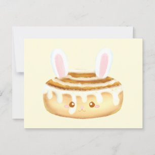 Bunny Sweet Dessert Cinnamon Bun Postcard