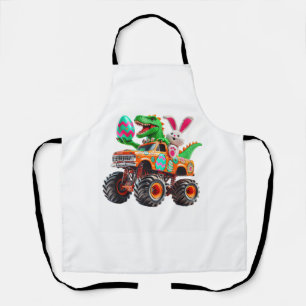 Bunny T-rex Easter Monster Truck Dino Funny Boys K Apron