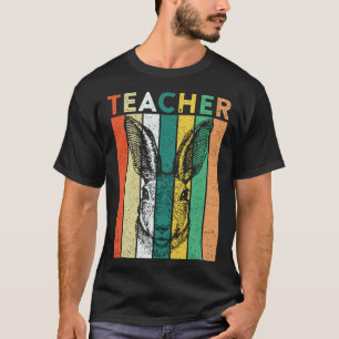Bunny Teacher Easter Eggs Hunting Vintage Rabbit T T-Shirt