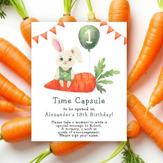 Bunny Time Capsule 1st birthday Poster