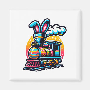 Bunny Train Railroad Easter Egg Kids Toddler Boys Magnet