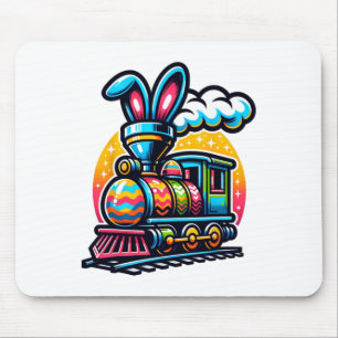 Bunny Train Railroad Easter Egg Kids Toddler Boys Mouse Mat