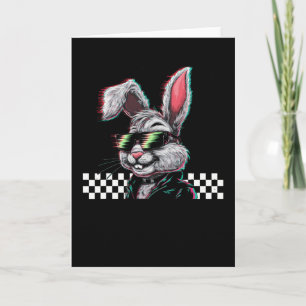 Bunny Trippy Vaporwave Easter Techno Rave Edm Musi Card