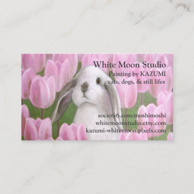 Bunny & Tulips Business Card (Front)