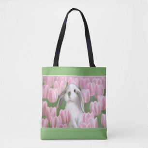 Bunny & Tulips Tote Bag