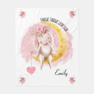 Bunny Twinkle Twinkle Little Star Nursery Rhyme Fleece Blanket