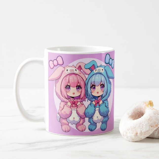 Bunny Twins Coffee Mug (With Donut)