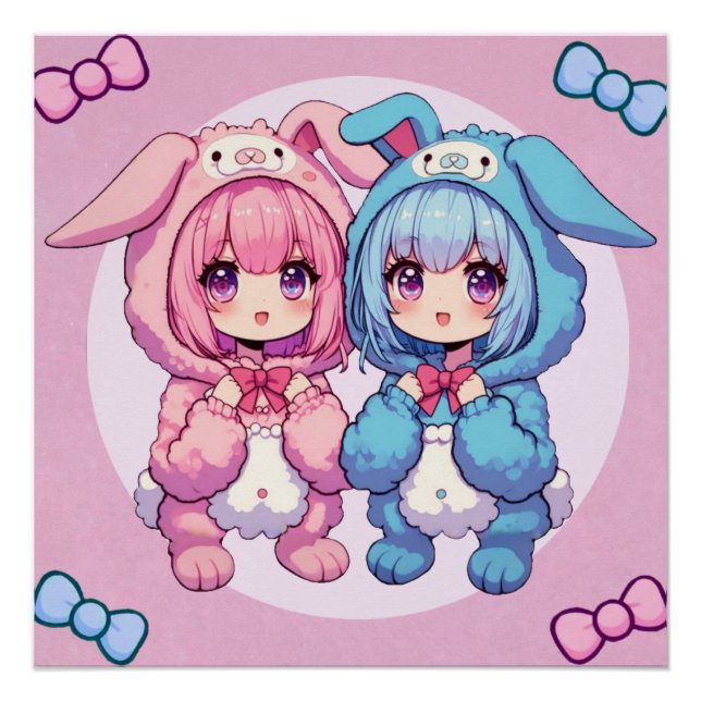Bunny Twins glossy Poster (Front)
