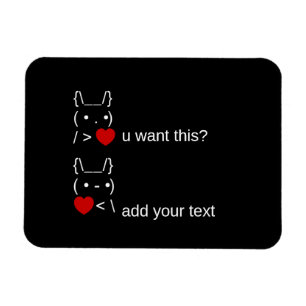 bunny u want this? / Customisable ASCII Text Art Magnet