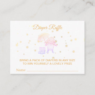 *~* Bunny Umbrella Boots Lavender Diaper Raffle Enclosure Card
